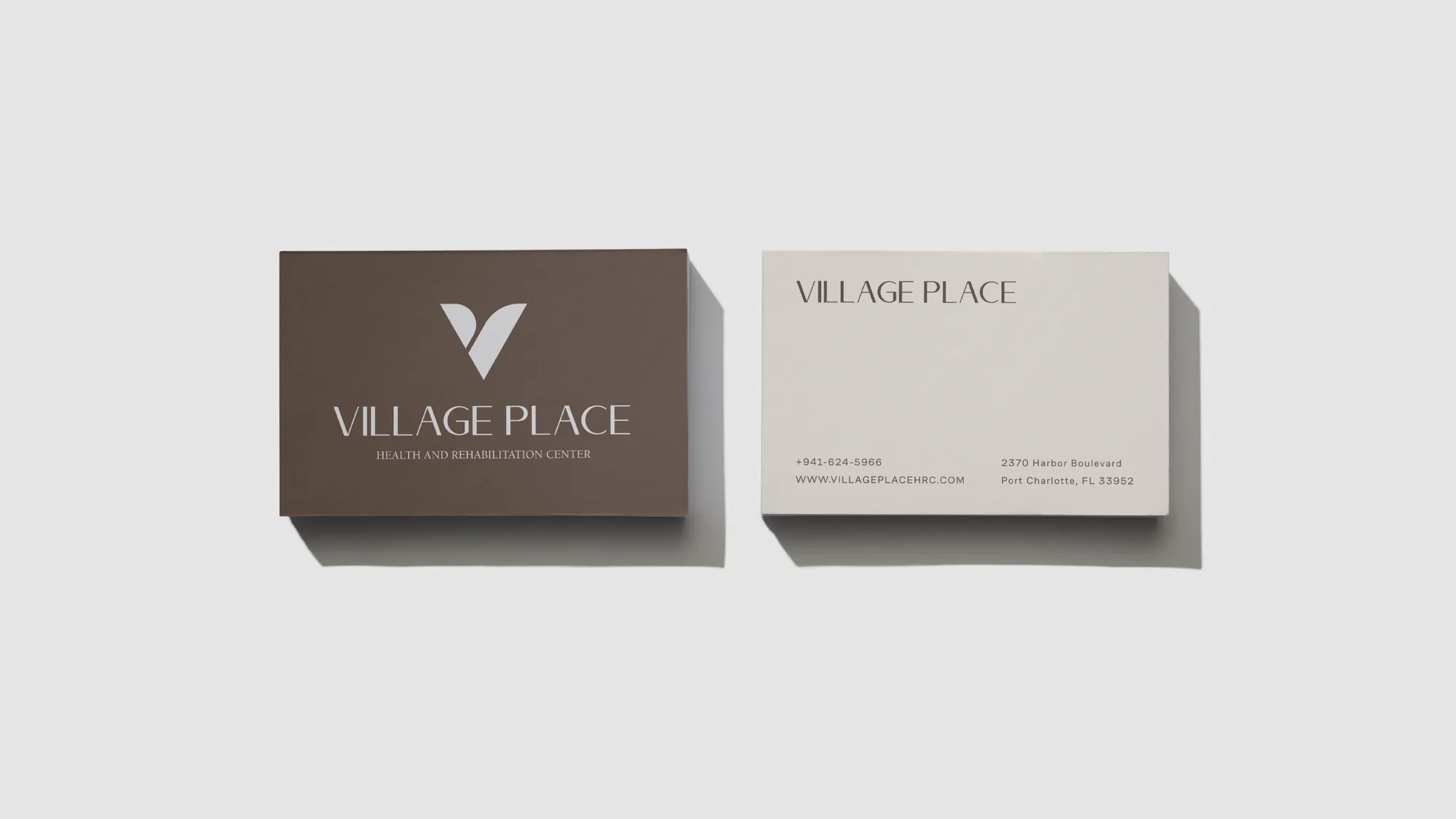 Village Place — business cards, front and back
